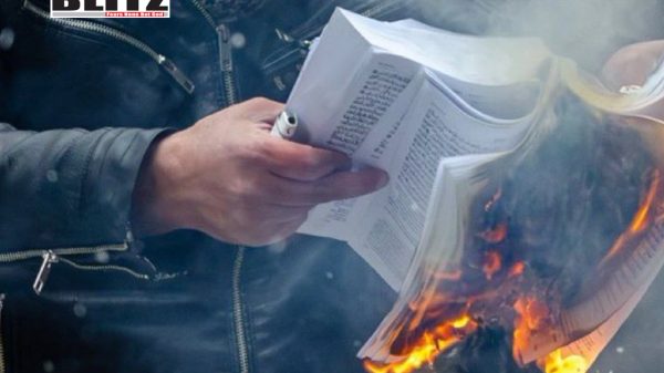 Burning religious scripture