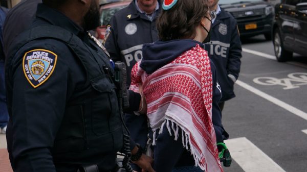 NYPD detaining a person