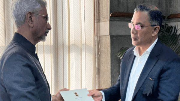 Tarique Rahman with S. Jaishankar