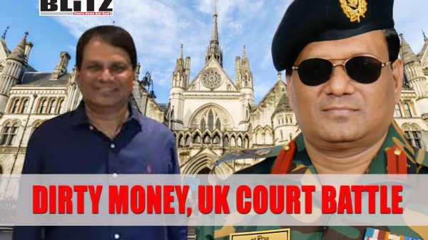 Background UK High Court and in the front Shahid Uddin Khan