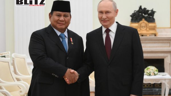 Russian President Vladimir Putin and Indonesian President Prabowo Subianto