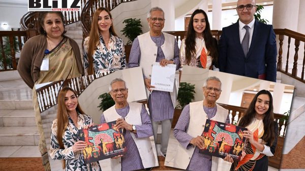 Leyla and Arzu Aliyeva meeting Muhammad Yunus in Dhaka
